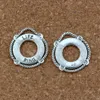 100 pçs / lote Antique Silver Life Ring Charme Pingentes para Jóias fazendo Pulseira Colar DIY Acessórios 21.8x23.5mm A-418