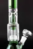 Big Glass Beaker Bongs Hookahs 13 polegadas Alto Duplo 4 Armão Árvore Perceito Tubos de Água Bong Ice Pinch Aplogas de Petróleo com Doença Difusa