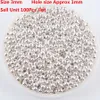 WOJIAER 3mm 4mm 6mm 8mm Gold Silver-Color Pewter Metal Iron Round Loose Beads Spacer for Jewelry Making 100pcs/lot BH306