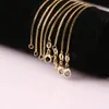 5 pcs Fashion Box Chain 18K Gold Plated Chains Pure 925 Silver Necklace long Chains Jewelry for Children Boy Girls Womens Mens 1mm 2020