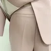 Pantalon de costume classique à boucle en métal à double boutonnage pour femme