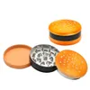 Nieuwe cookie biscuit hamburger zinklegering metalen roken kruid molen 3-piece 55 mm haai tanden metalen kruid molen kruid crusher hand muller