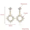 Gros-boucles d'oreilles pendantes rondes mode lustre en diamant blanc goutte d'oreille pendentif bijoux KC plaqué or livraison gratuite