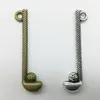 100 unids/lote, colgante de aleación de palo de Golf, joyería Retro, llavero DIY, colgante de plata antigua para pulsera, pendientes, collar, 32x8mm