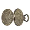 Vintage Retro Antike Uhr Opa Muster Männer Analog Quarz Taschenuhr mit Halskette Kette Arabische Zahl Geburtstag Festival Tage Geschenk