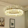 Lustre en cristal rond de luxe nordique moderne éclairage pour salle à manger cuisine suspension lampe moderne doré Chrome LED Chandeliers226D