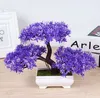 Green/Yellow/Purple/Orange/Red Artificial Plant Potted Bonsai Fake Plant Trees for Home Christmas