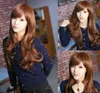 Fashion Style Womens Lady Long Curly Wavy Full Wigs Brown Party Cosplay