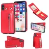 Mode portemonnee hoesjes rits lederen telefoon back case met creditcard slots houder luxe PU cover voor iphone x 8 7 6 s plus