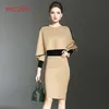 ファッションエレガントな女性のドレススーツ作品オフィスの女性の正式なビジネスウェアボディコンスリムビンテージケープコート2個セット衣装