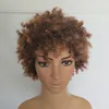 Température synthétique Black Afro Wigs Kinky Curly Natural Black Couleur courte Synthétique Amérique Perruque moyenne Taille 9577326