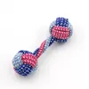 Cat Dog Toy 19 * 6 cm Pet Candy Color Bawełna Lina Dumbbell Zabawki Pies Bite Liny Nosić Clean Tooth Ropes Bawełniany Lina Ball Pet Materiały