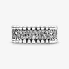 New Design 925 Sterling Silver Beaded Pave Band Ring For Women Wedding & Engagement Rings Fashion Jewelry Free Shipping