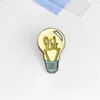 Lovely Yellow Light Bulb Enamel Brooch Pin Badge Lapel Pins Denim Jeans Shirt Bag Brooches Cartoon Fashion Jewelry Kids Gift