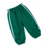 Boys Pants Kids Summer Anti-mosquito Pants Striped Cotton Linen Lanterns Trousers Casual Buttons Bloomers Air-condition Knickerbockers D6475