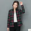 New Women Blouses Long Sleeve Shirts Cotton Red and Black Flannel Plaid Shirt Casual Female Plus Size Blouse Tops