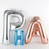 50pcs/lot 16inch Letters Aluminum Foil Balloons Party Gold Silver Pink Blue A-Z Alphabet Balloon Christmas Birthday Decoration DBC BH3698