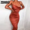 Neon Satin 2019 Summer Women's Belted Midi Ärmlös Midi No Backside Style Party Dresses for Sexy Club Dresses