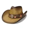 Wome Men Nowy słomka Western Cowboy Hat Gentleman Jazz Sombreros Hombre Cap Elegant Lady Cowgirl Hats2154