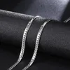 50 centímetros de aço 316L Titanium (TN-0012) longa Pequeno (4 mm) Cobra colares para Wome Homens sem desbotar Ouro / Branco