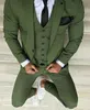 Nieuwe mode Oliver Green Bruidy Tuxedos Men Men Wedding Suits Groomsmen Man Three Piece Prom Suits goedkoop op maat gemaakte jacketpants2778645