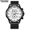 Temeite New Original Men's Watches Top Brand Sport Business Watch Men Clock Date Mesh Strap Wristwatches MaleLeLogio224x