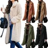 Lã combina mulheres jaquetas quente escritório senhora longo aconchegante casacos de pelúcia lã outono inverno streetwear casaco de cardigan fuzzy -85