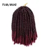 Synthetisch gehaakte vlechten haar single ombre kleur lente twist synthetische haarextensies 110g 60strands best verkopende