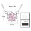 Crystal Flower Hanger Kettingen Dames Zilveren Link Chain Pink Sakura Cherry Valentines Day Kerst Sieraden Verjaardagsgeschenken voor Meisjesvriend