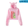 Anime hunter x hunter hisoka colheita topo hoodie adolescente meninas kawaii gato orelha recortada moletom curto com capuz pulôver feminino topos1037399