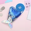 New Arrival Girls Love Mermaid Sequins Coin Purse With Lanyard Beautiful Fish Shape Tail Coin Pouch Bag Small Portable Glittler Wallet