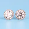 التصميم الكلاسيكي جولة CZ Diamond Stud Encling Set Original Box for 925 Sterling Silver Earrings Accessories8829106