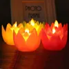 Candele tremolanti della luce del tè tremolanti senza fiamma del LED di forma del fiore di loto Commercio all'ingrosso del regalo della decorazione della festa di Natale di nozze ZC1341