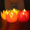 Candele tremolanti della luce del tè tremolanti senza fiamma del LED di forma del fiore di loto Commercio all'ingrosso del regalo della decorazione della festa di Natale di nozze ZC1341