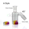 Beracky 14mm 18mm Glass Ash Catcher with 10ML Silicone Container Reclaimer Male Female Ashcatchers for Quartz Banger Water Bongs Dab Rigs