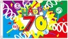Flagge „Alles Gute zum 70. Geburtstag“, 90 x 150 cm, 3 x 5 Fuß, bedrucktes Polyester, Dekoration für drinnen und draußen, mit Messingösen, kostenloser Versand
