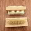 Natürliche Wildschweinborstenbürste Holznagelbürste Fußreinigungsbürste Körpermassage Scrubber Make-up-Tools RRA1859