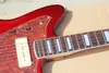 Stała gitara elektryczna Direct Metal Red z P90 Pickupsrosewood Tortoise Tortoise Shell Pickguardcan Bądź dostosowany 25884834