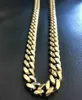 Catena girocollo da uomo Cuban Miami Link 26 "oro 14k su acciaio inossidabile 12 mm