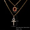 Egyptian Ankh Necklace&Pendant Red Gem Iced Rhinestone Gold Color Charm Men/Women Key of Life Egypt Jewelry Gift Drop Shipping8036330