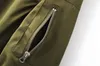 Giacche da uomo Primavera Autunno Uomo Solid Flight Army Green Bomber Giacca a costine con cerniera Cappotti corti da baseball Abbigliamento