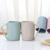 Nordic Tarwe Straw Theekop Schoteldeksel infuser Theekop Nordic Stijl Tarwe Stro Paar Mok Plastic Bureaekop