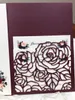 Plum Rose Trifold Laser Cut Wedding Uitnodigingen Parel Shimmy Pocket Huwelijk Nodig Bourgondië Bruids Douchekaarten Jassen met riem uit