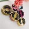 Hot Selling 3D Mink Eyelashes Handgjorda Fluffy Full Strip Mjuka Naturliga Ögonfransar Anpassad Round Förpackningslåda