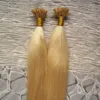 Blondynki Brazylijskie włosy 200g / partia Nail U Wskazówka Wstępna keratyna Klej Remy Natural Human Hair Extensions 200strands Real 100% Human Hair