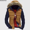 Männer Parka Winter Tragen Puffer Warme Jacke Herren Puffy Gepolsterten Mantel Mann Qulited Jacken Männlich Casual Pelz Kragen Hodded mantel 2019