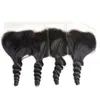 Бразильские девственные волосы 3 пакета с 13x4 кружева лобная свободная волна вьющиеся человеческие волосы 8-30 дюймов свободных волн пучков с 13 на 4