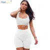 Conjunto de 2 piezas para mujer, tops cortos y pantalones cortos de motociclista, chándales, trajes de Club Sexy, conjuntos de chándal informales de dos piezas a juego