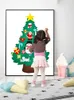 Juldekorationer filt trädhängen vägg hängande dekoration klistermärken xmas ornament icke-vävd hänge1