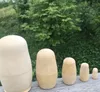 Drewniane rosyjskie lalki gniazdujące 5 sztuk / zestaw niemalowanych DIY Puste Drewniane Matryoshka Dolls Zabawki Prezenty DIY Handicraft Kka7630